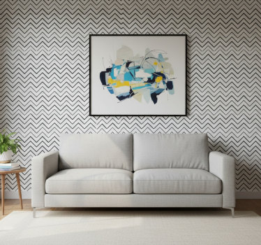 Papel tapiz moderno patrón zigzag geométrico - TenVinilo
