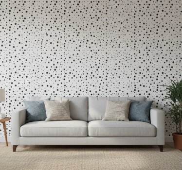 Papel tapiz moderno puntos negros sobre blanco - TenVinilo