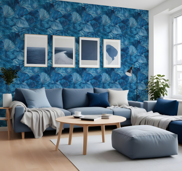 Papel tapiz moderno puntos visuales azules - TenVinilo