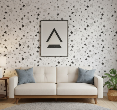 Papel tapiz moderno puntos y estrellas - TenVinilo