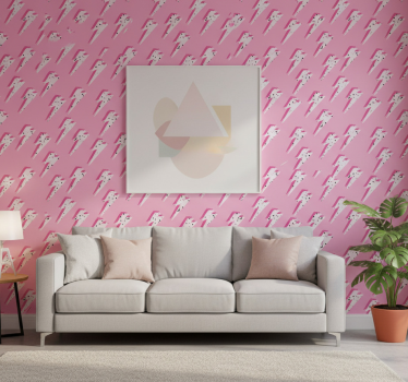 Papel tapiz moderno rayo rosa - TenVinilo
