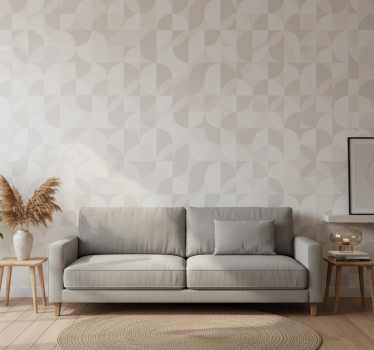 Papel tapiz moderno tonos blancos retro - TenVinilo