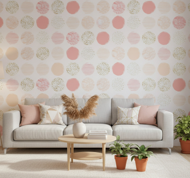 Papel tapiz moderno variedad de puntos pastel - TenVinilo