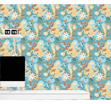Papel tapiz flores brisa floral - TenVinilo