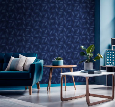 Papel tapiz navy patrón de triángulos - TenVinilo