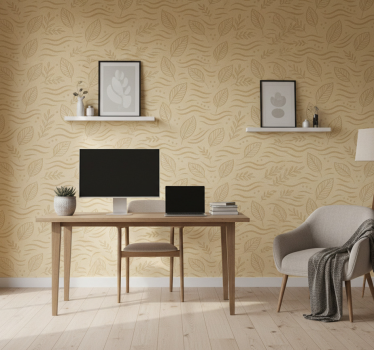 Papel tapiz oficina beige suave - TenVinilo