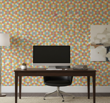 Papel tapiz oficina diseño geométrico - TenVinilo