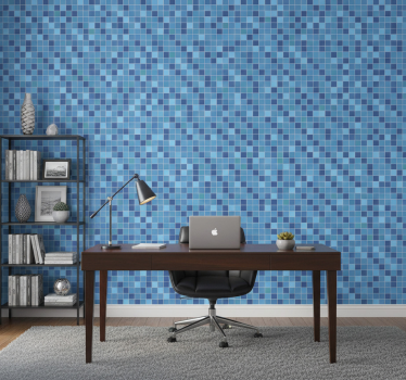Papel tapiz oficina mosaic geométrico textil - TenVinilo
