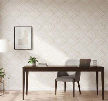 Papel tapiz oficina patrón minimalista de líneas geométricas - TenVinilo