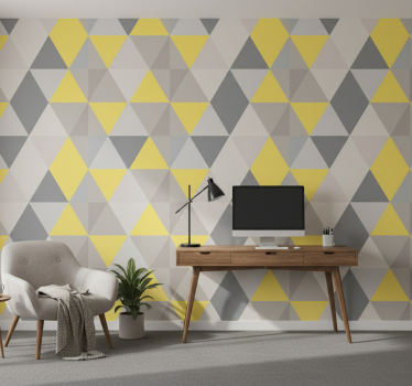 Papel tapiz oficina triángulos pantone - TenVinilo