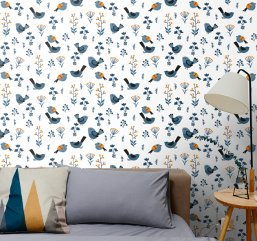 Papel tapiz pájaros acento con motivo de pájaro - TenVinilo