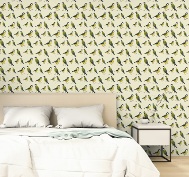 Papel tapiz pájaros colección de aves coloridas - TenVinilo