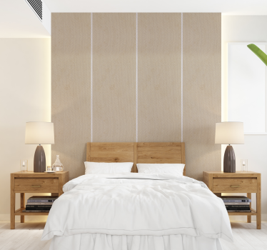 Papel tapiz para cabecera rayas anchas color beige - TenVinilo