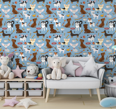 Papel tapiz perros compañeros caninos - TenVinilo