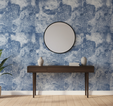 Papel tapiz piedra efecto concreto azul - TenVinilo