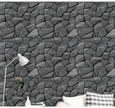 Papel tapiz piedra mosaico de piedra - TenVinilo