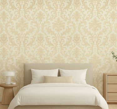 Papel tapiz recámara matrimonial patrón salvia neutral - TenVinilo