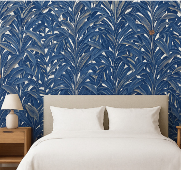 Papel tapiz recámara matrimonial selva Índigo lujosa - TenVinilo