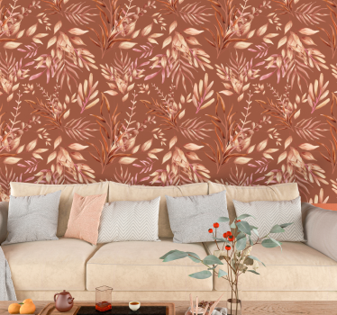 Papel tapiz terracotta plantas tropicales - TenVinilo
