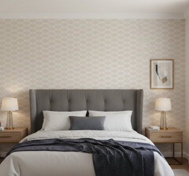 Papel tapiz textura beige con patrón de líneas blancas - TenVinilo
