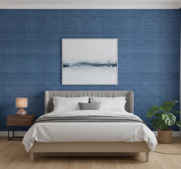 Papel tapiz textura efecto tela azul - TenVinilo