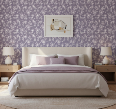 Papel tapiz textura floral lila - TenVinilo