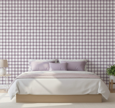 Papel tapiz textura gingham lila - TenVinilo