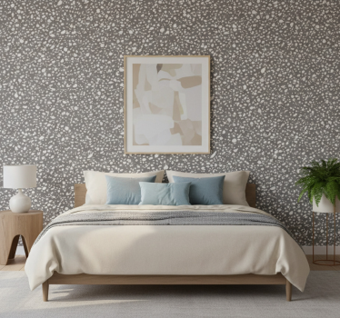 Papel tapiz textura terrazo clásico gris y blanco - TenVinilo