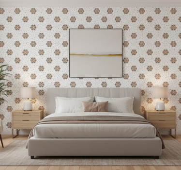 Papel tapiz textura terrazzo con flores - TenVinilo