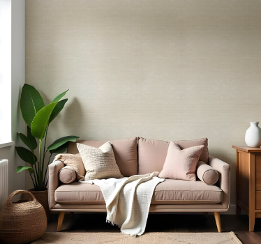 Papel tapiz textura yute fino con motivo beige - TenVinilo