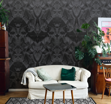 Papel pintado negro textura efecto kraft - TenVinilo