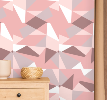Papel triangulos Patrón geométrico triángulo rosa - TenVinilo