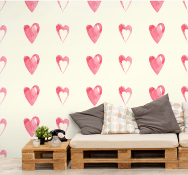 Papeles de pared modernos Corazones desperdiciados - TenVinilo