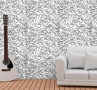 Papeles de pared modernos Garabatos inspirados en el viento - TenVinilo