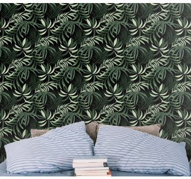 Papeles de pared modernos Hojas verdes tropicales - TenVinilo