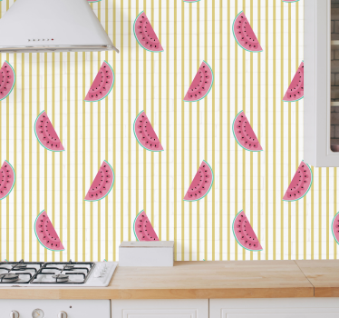 Papeles de pared modernos Sandía con rayas - TenVinilo